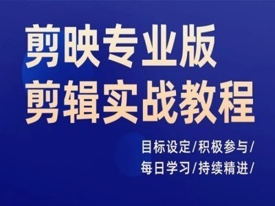 剪映专业版剪辑实战教程，目标设定/积极参与/每日学习/持续精进-康仁安资源