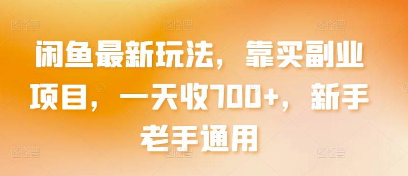 闲鱼最新玩法，靠买副业项目，一天收700+，新手老手通用【揭秘】-康仁安资源