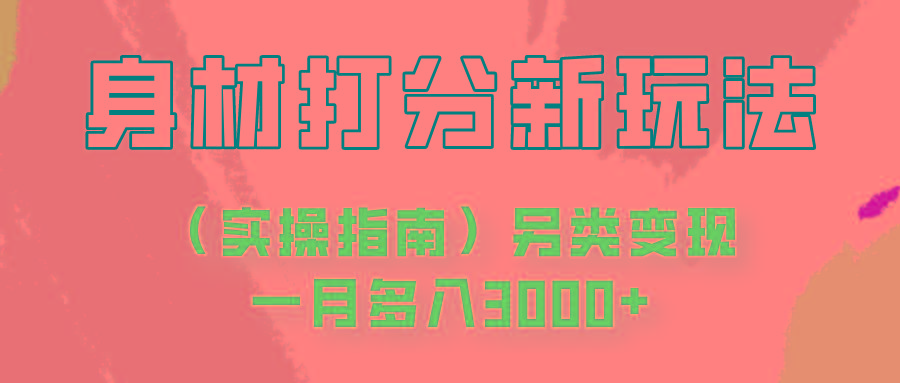 身材颜值打分新玩法(实操指南)另类变现一月多入3000+-康仁安资源