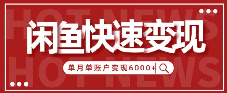 【新手项目】小白快速在闲鱼单月单账号变现6000+的秘密-康仁安资源