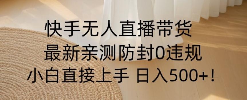 快手无人直播带货从0-1落地教学，最新防封0粉开播，小白可上手日入500+【揭秘】-康仁安资源