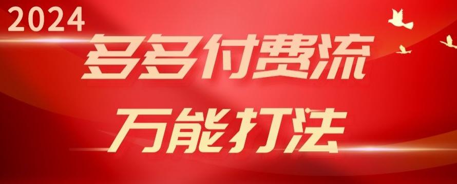 2024多多付费流万能打法、强付费起爆、流量逻辑、高转化、高投产【揭秘】-康仁安资源