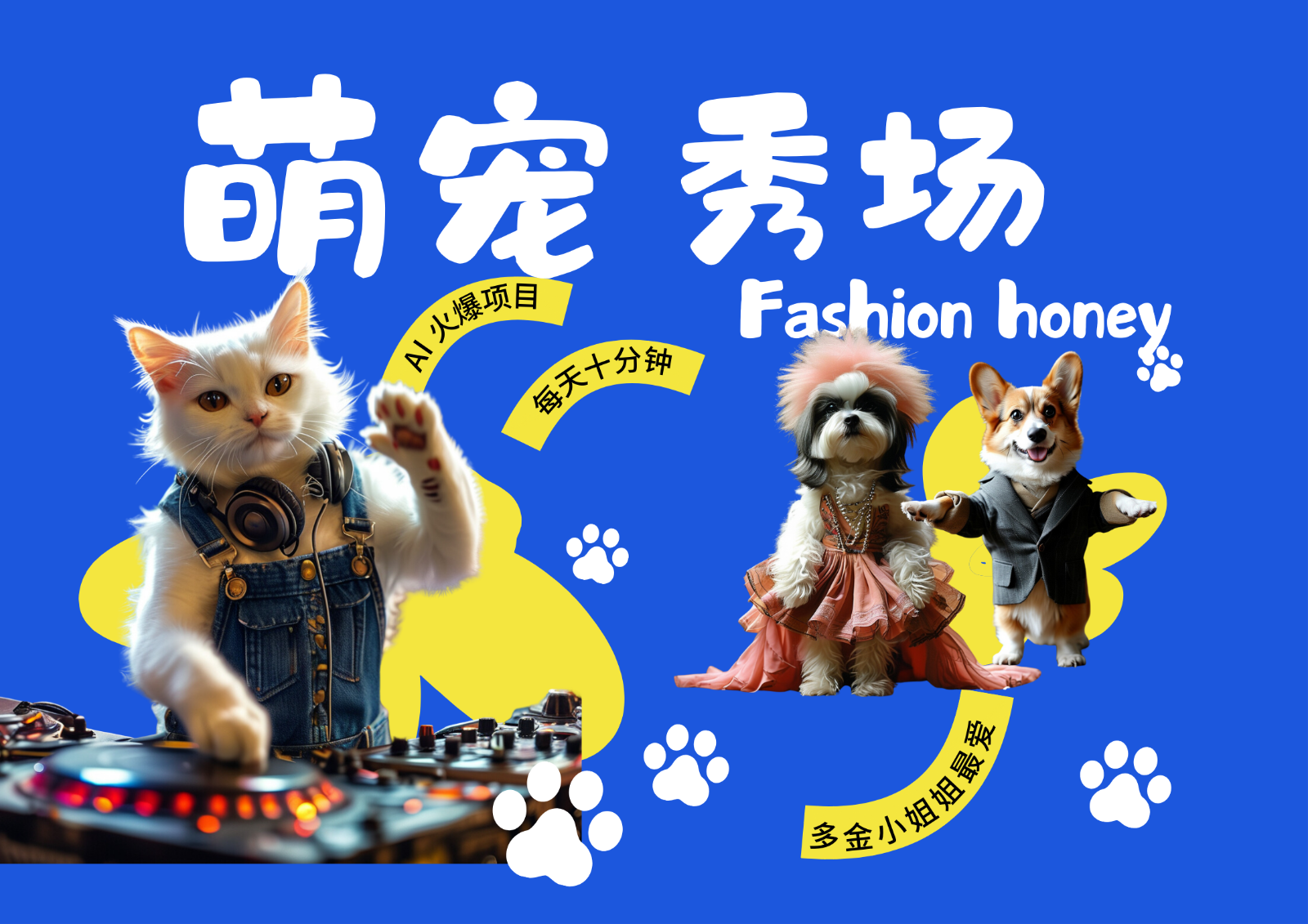 酷飒动物跳舞走秀 时尚喵FASHION汪 多金小姐姐最爱的 轻松月入破W-康仁安资源