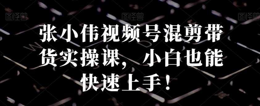 张小伟视频号混剪带货实操课，小白也能快速上手！-康仁安资源