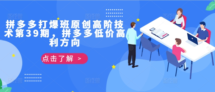拼多多打爆班原创高阶技术第39期，拼多多低价高利方向-康仁安资源