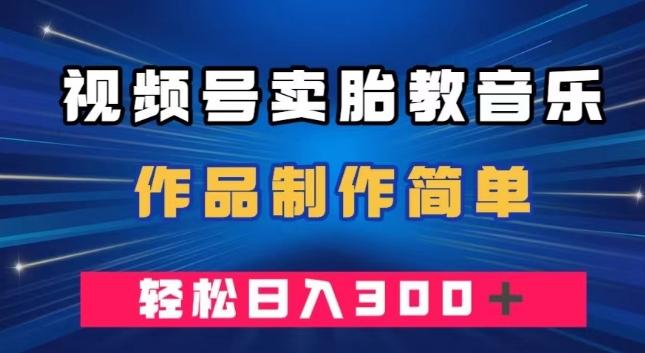 视频号卖胎教音乐，作品制作简单，一单49，轻松日入300＋-康仁安资源
