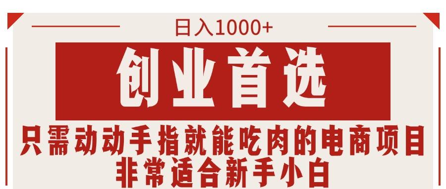 只需动动手指就能吃肉的电商项目，日入1000+，创业首选，非常适合新手小白-康仁安资源