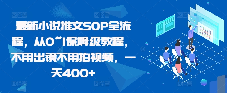 最新小说推文SOP全流程，从0~1保姆级教程，不用出镜不用拍视频，一天400+-康仁安资源