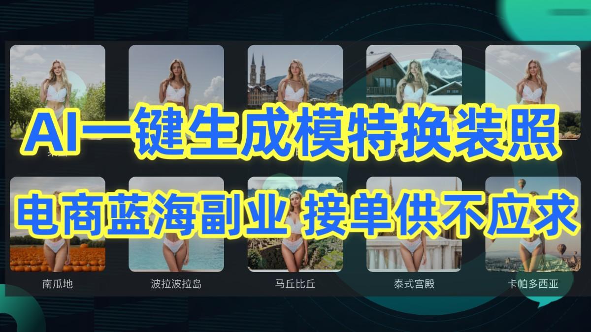 AI制作一键生成模特换装照，电商蓝海副业，接单供不应求-康仁安资源