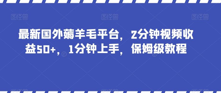 最新国外薅羊毛平台，2分钟视频收益50+，1分钟上手，保姆级教程【揭秘】-康仁安资源