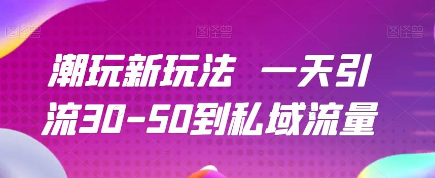 潮玩新玩法一天引流30-50到私域流量-康仁安资源