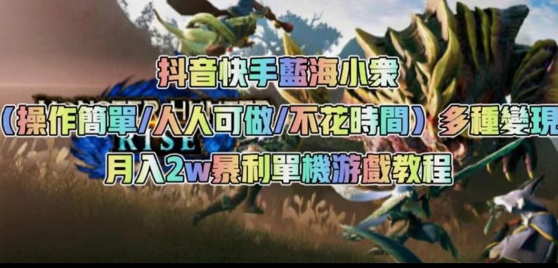 抖音快手蓝海小众（操作简单人人可做不花时间）多种变现月入2w＋暴利单机游戏教程-康仁安资源