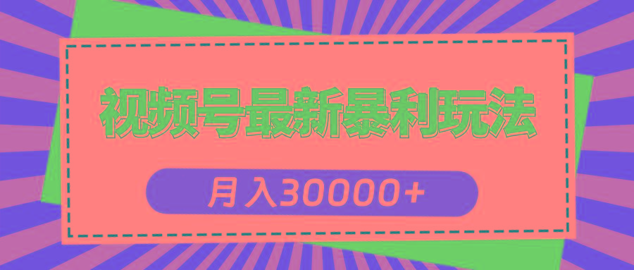 视频号最新暴利玩法，轻松月入30000+-康仁安资源