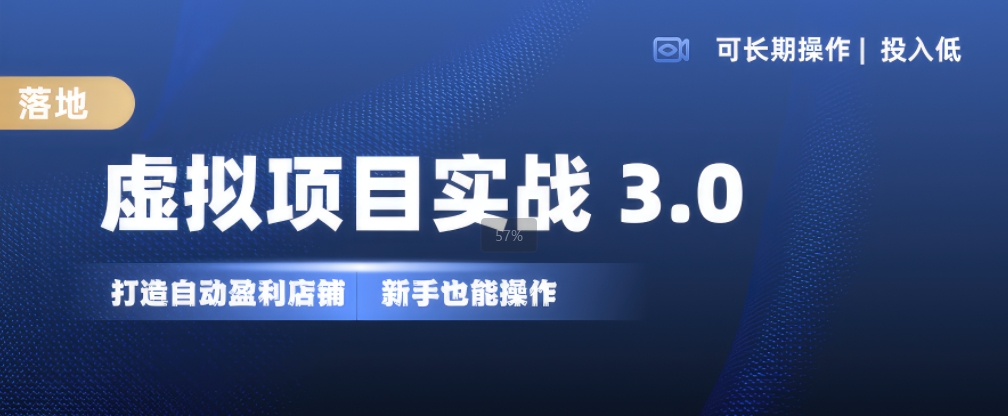 虚拟项目实战3.0，打造自动盈利店铺，可长期操作投入低，新手也能操作-康仁安资源