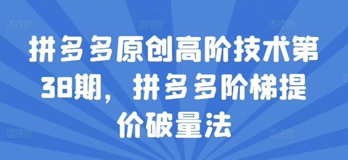 拼多多原创高阶技术第38期，拼多多阶梯提价破量法-康仁安资源