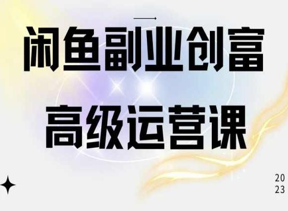 闲鱼电商运营高级课程，一部手机学会闲鱼开店赚钱-康仁安资源
