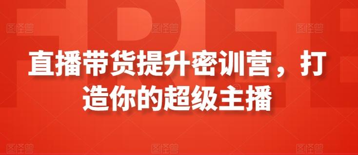 直播带货提升密训营，打造你的超级主播-康仁安资源