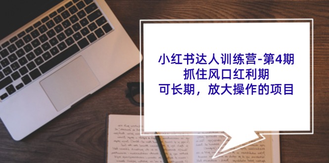 小红书达人训练营第4期：抓住风口红利期，可长期，放大操作的项目-康仁安资源
