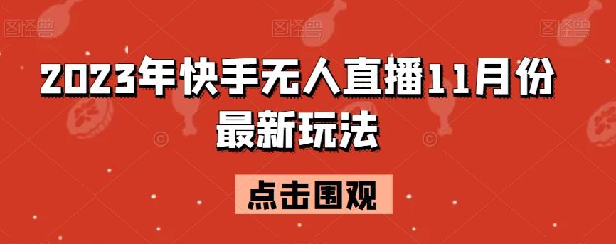 2023年快手无人直播11月份最新玩法-康仁安资源